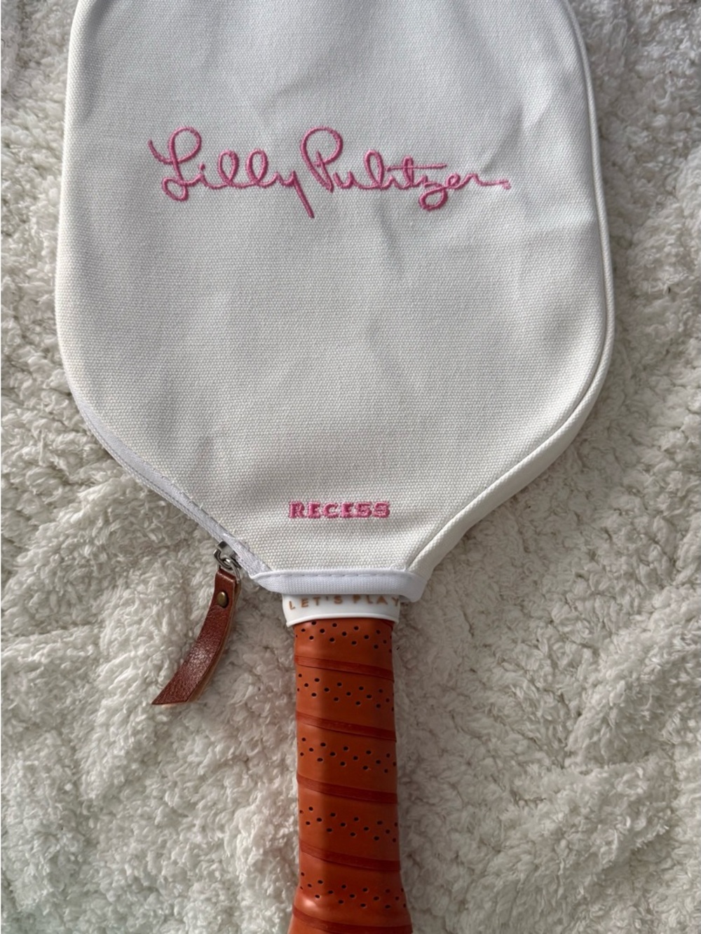 Lilly Pulitzer x Recess pickleball paddle in Deeper Coconut Lil Stir It Up